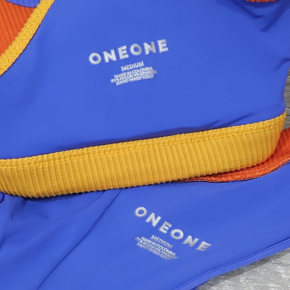 NWOT ONEONE "Jenna" Top & "Jesse" Bottom Cayman Colorblock 2-Piece Bikini - Picture 12 of 13